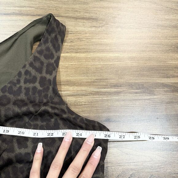 Michael Kors Leopard Print Sleeveless Back Zip Stretch Midi Dress Women Sz 24W - Picture 5 of 6